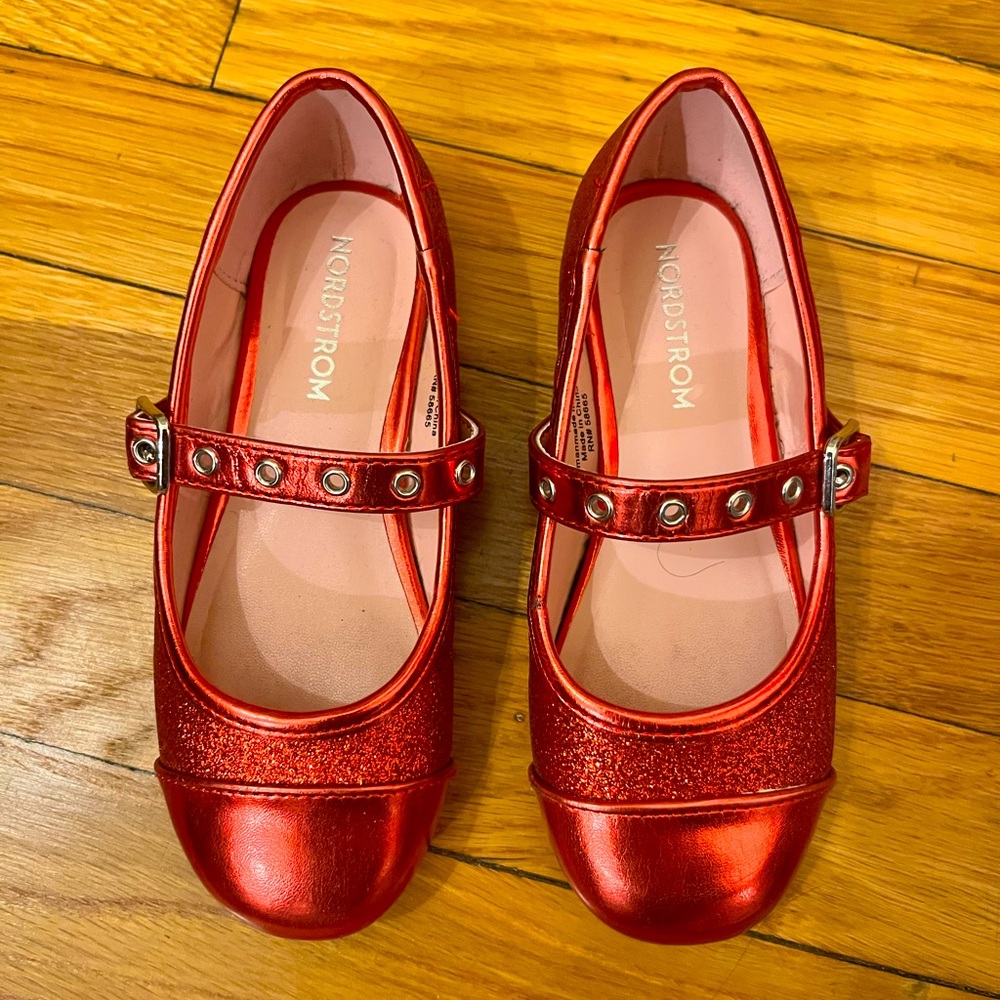 Size 10 Toddler Girl Red Sparkly Shoes